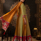 Mustard & Olive Anarkali Dress with Elephant Border Dupatta