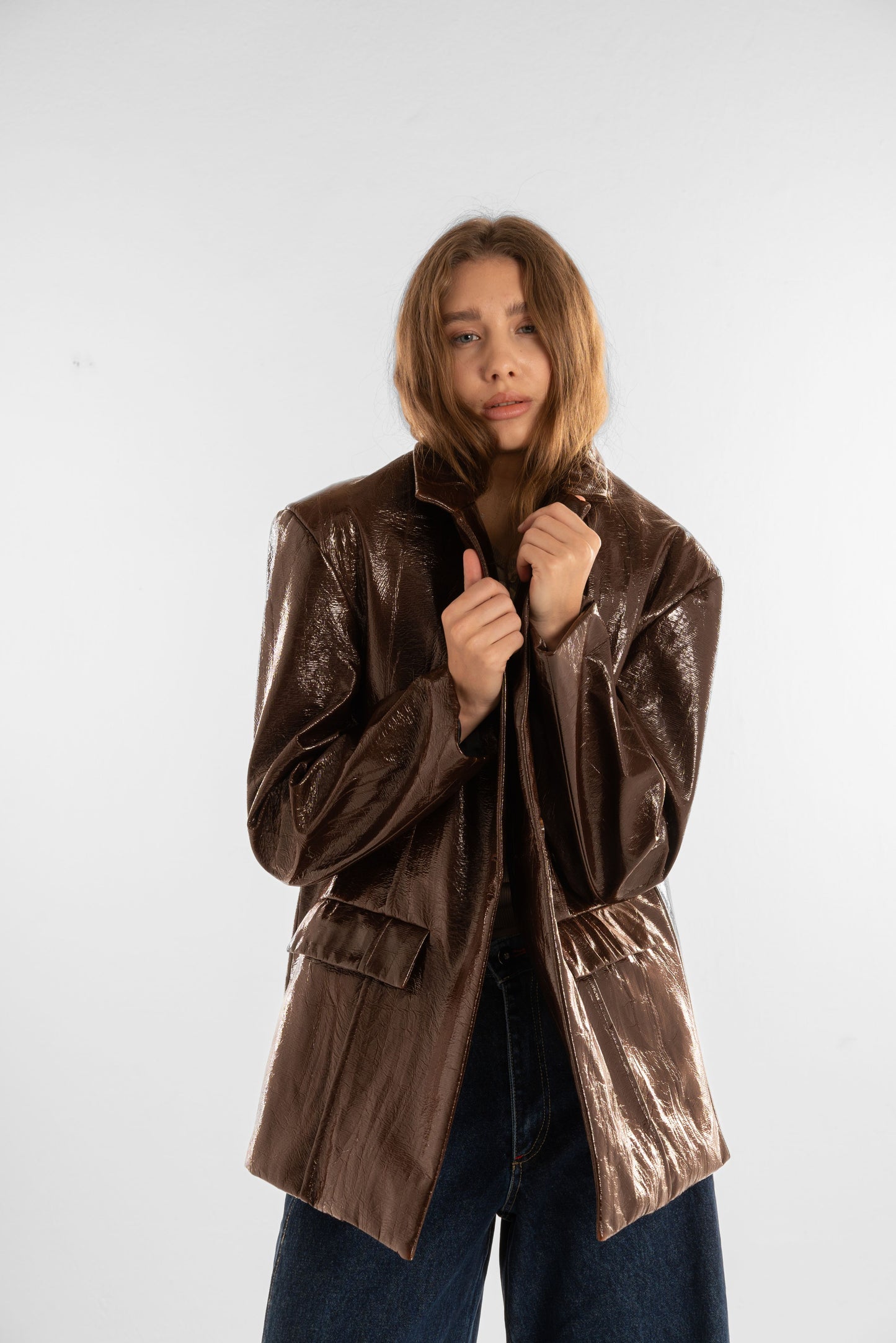 Brown Jacket and Back Embroidery