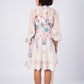 white floral mini dress