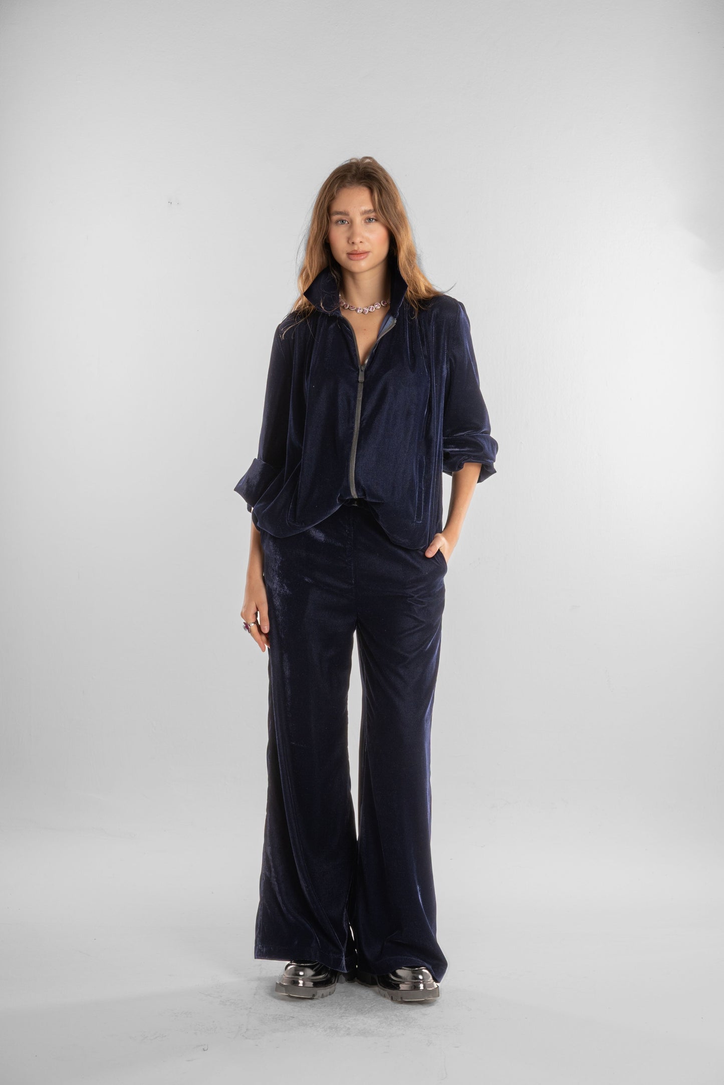 Dark Blue Velvet Pants