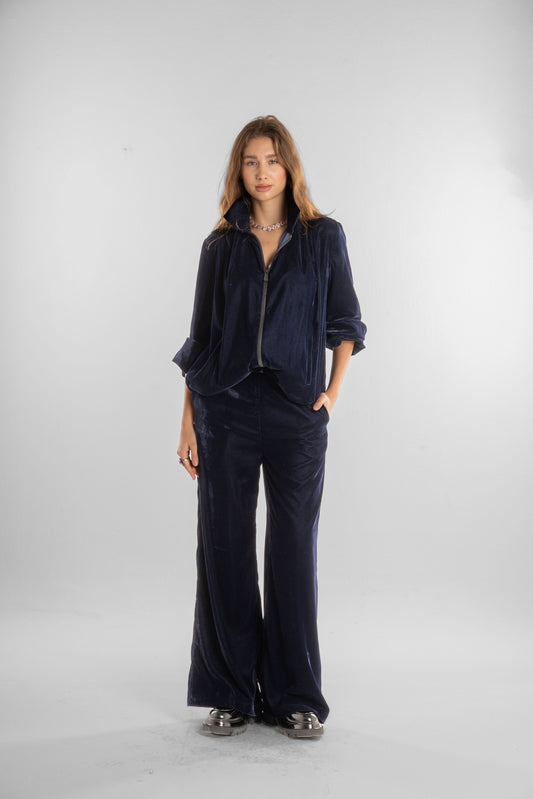 Dark Blue Velvet Pants