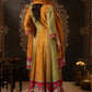 Mustard & Olive Anarkali Dress with Elephant Border Dupatta