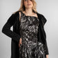 Black Printed Satin Dress