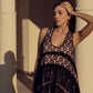 Sheer Elegance Asymmetrical Black Lace Dress.