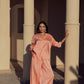 Satin Flow Pant in Peach