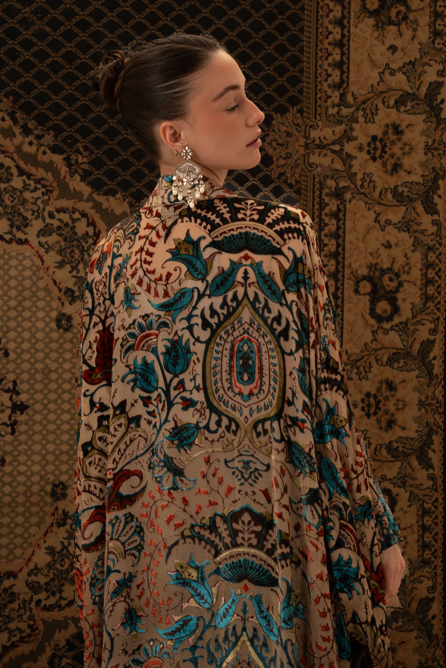 Printed Kaftan with Matching Pattern Design