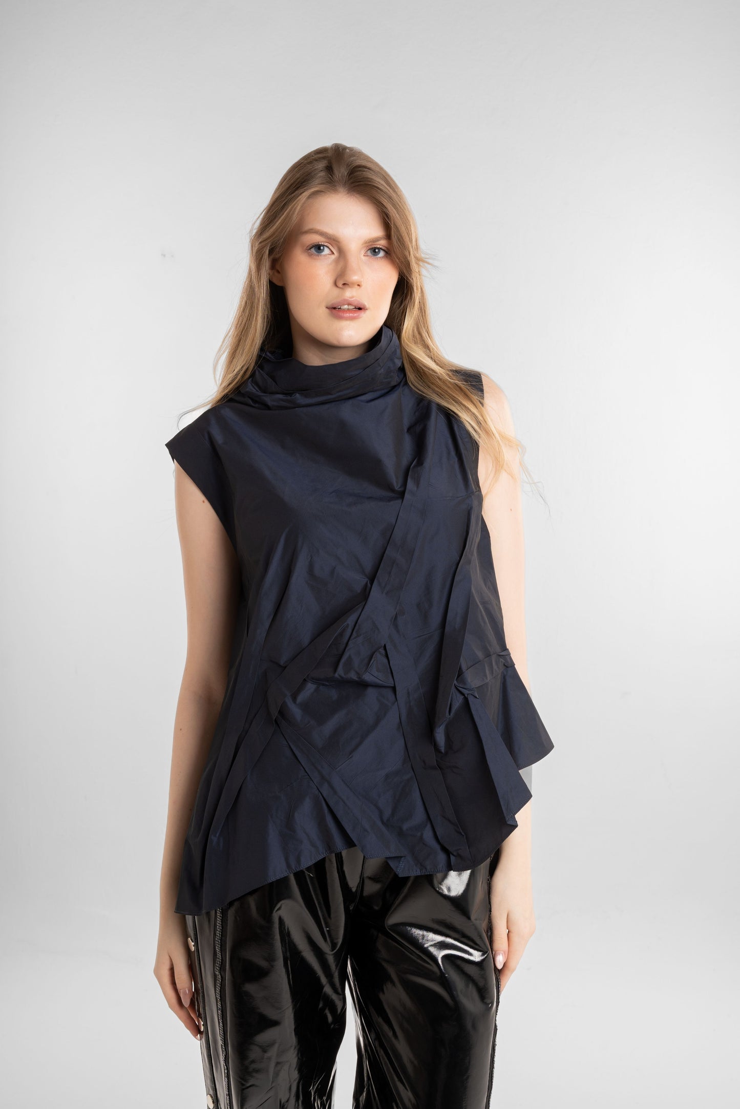 Dark Blue Wide-Cut Top
