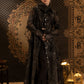 Black Printed Organza Kaftan