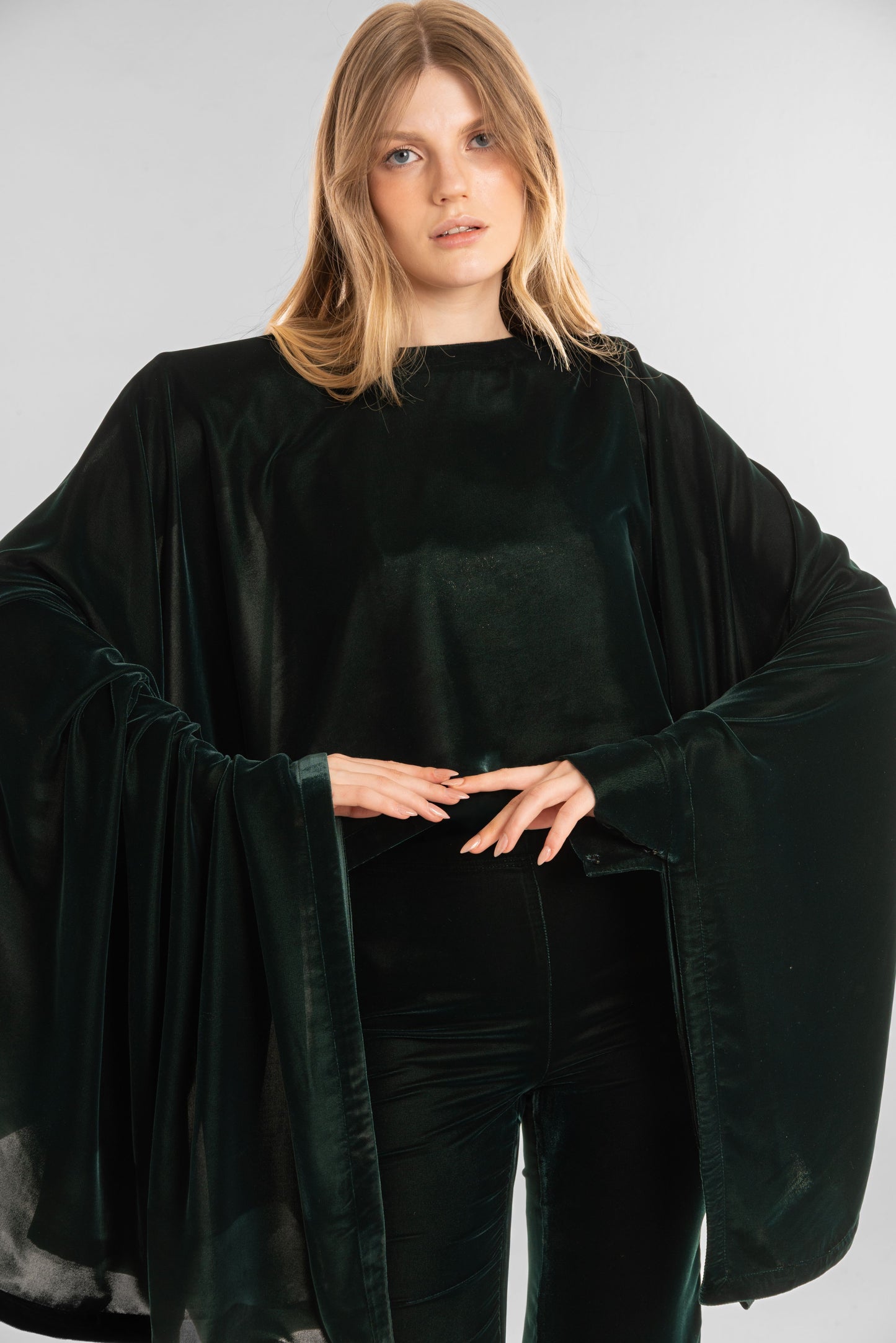 Dark Green Velvet Shawl