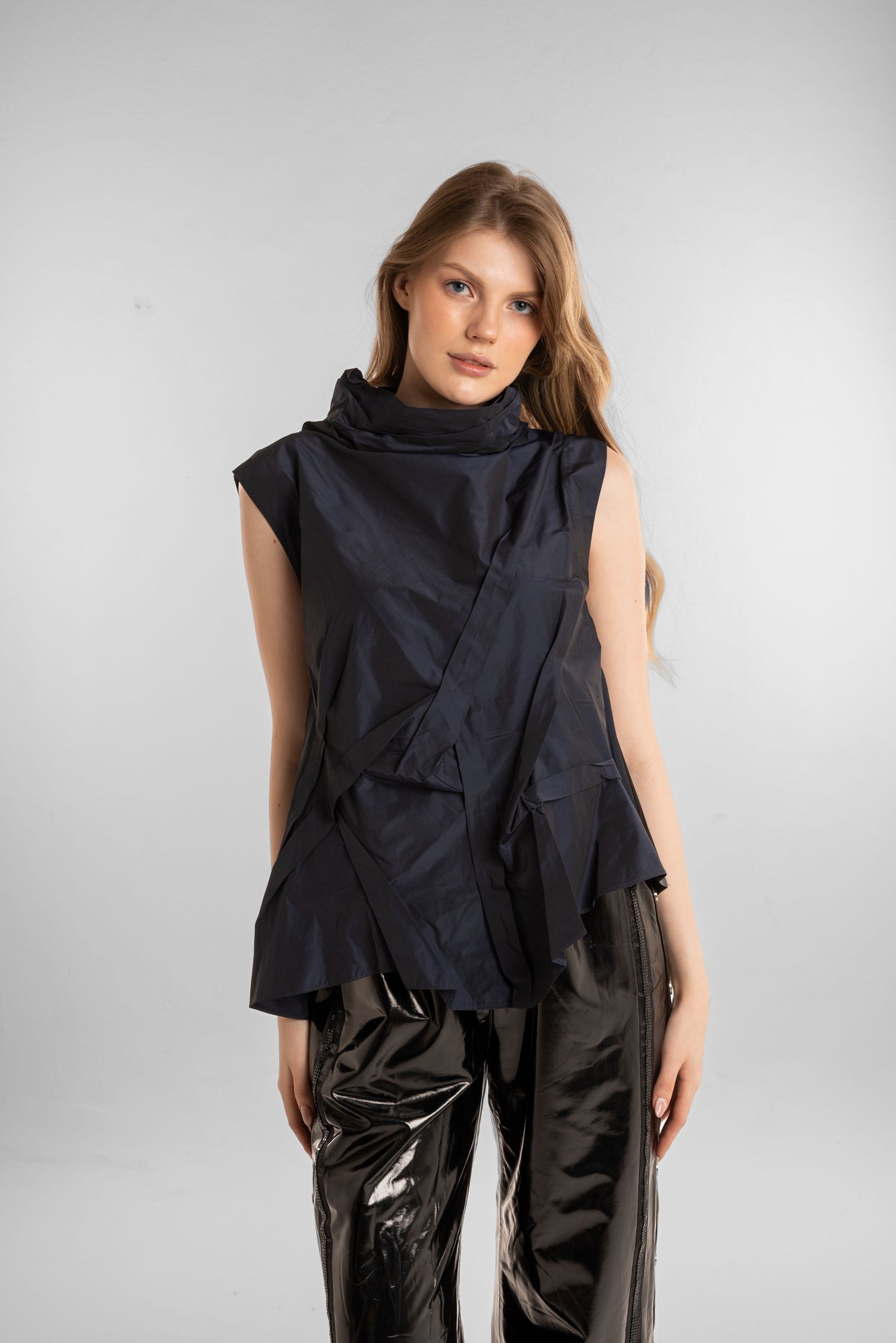 Dark Blue Wide-Cut Top