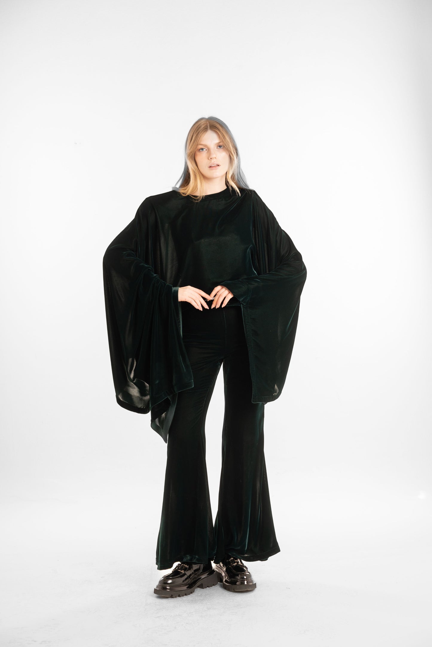 Dark Green Velvet Shawl