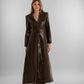 Brown Long Leather Coat