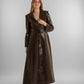 Brown Long Leather Coat