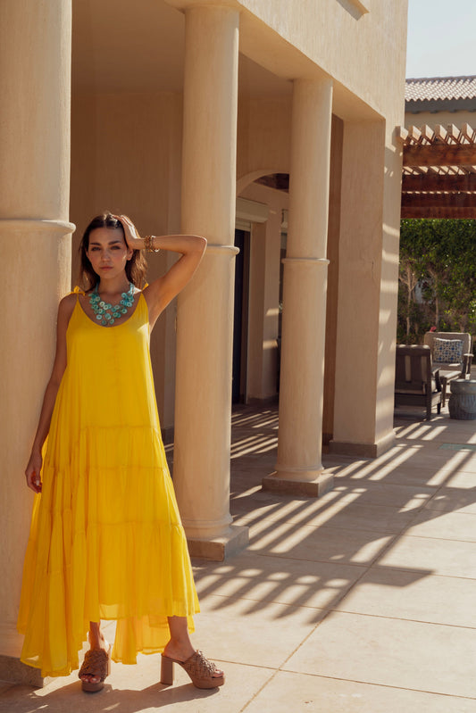 Golden Glow Layered Dress.