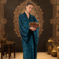 Teal Printed Velvet Kaftan