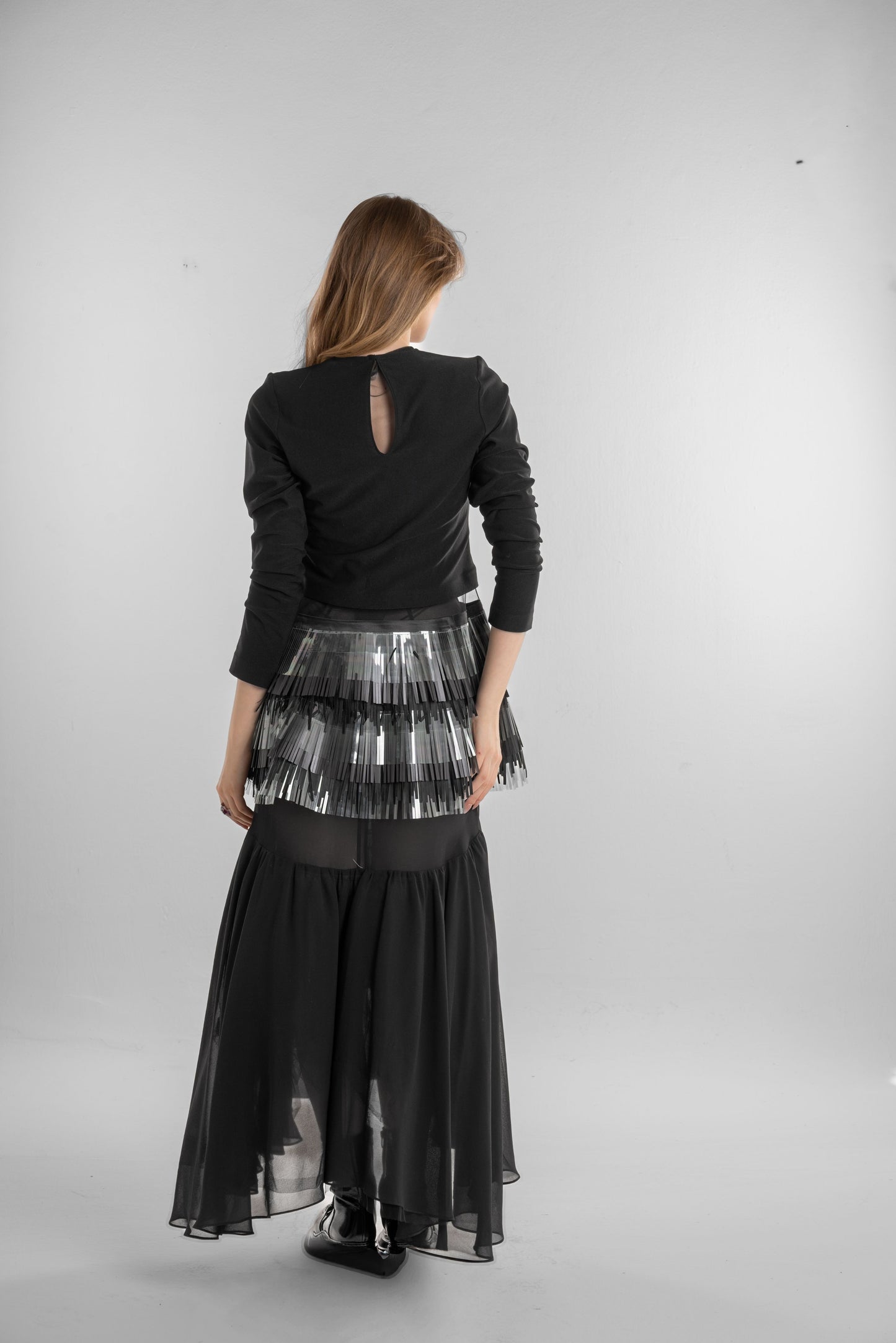 A classic black skirt