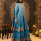 Blue Anarkali Dress with Elephant Border Dupatta