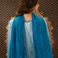 Blue Anarkali Dress with Elephant Border Dupatta
