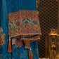 Blue Anarkali Dress with Elephant Border Dupatta