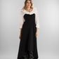 off-shoulder black long dress