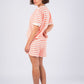 orange striped short set