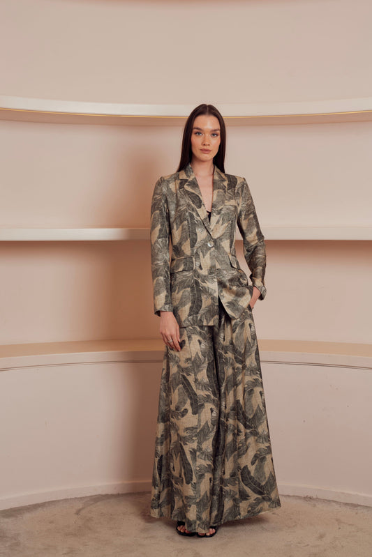 Patterned Pantsuit Pants.