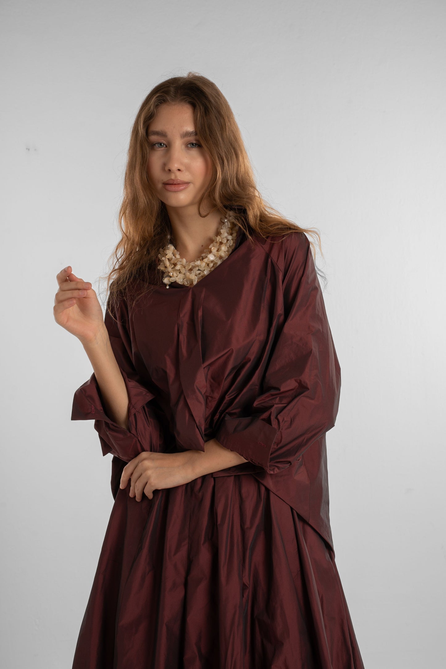 Burgundy Taftah Top