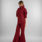Burgundy Flared High-Waisted Pants