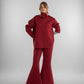 Burgundy Flared High-Waisted Pants