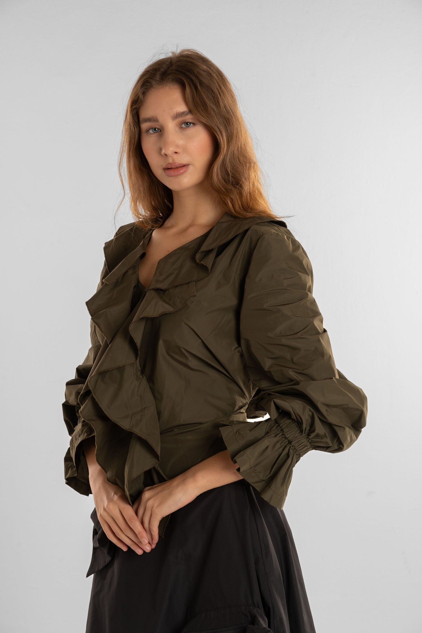 V-Neck Olive Top