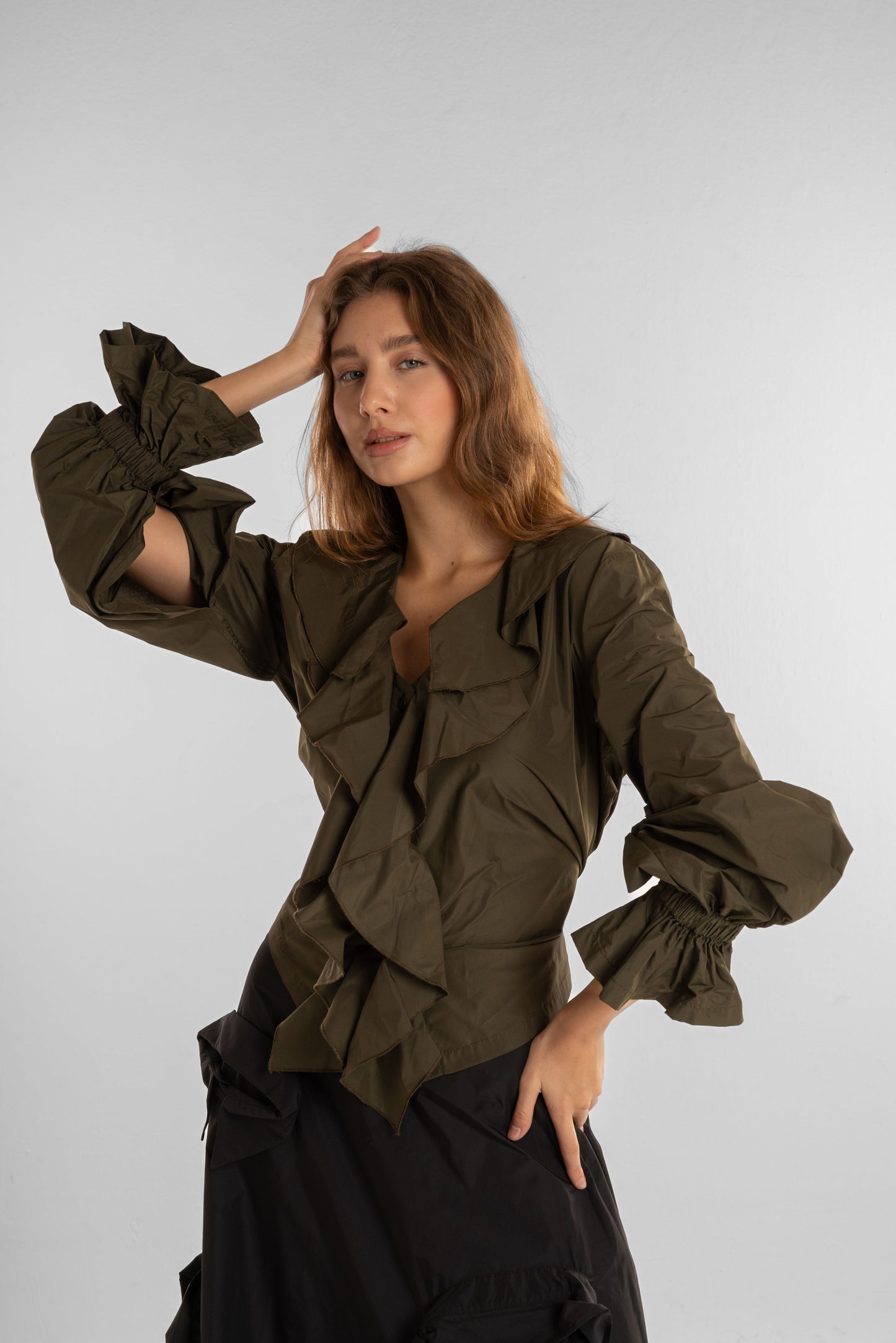 V-Neck Olive Top