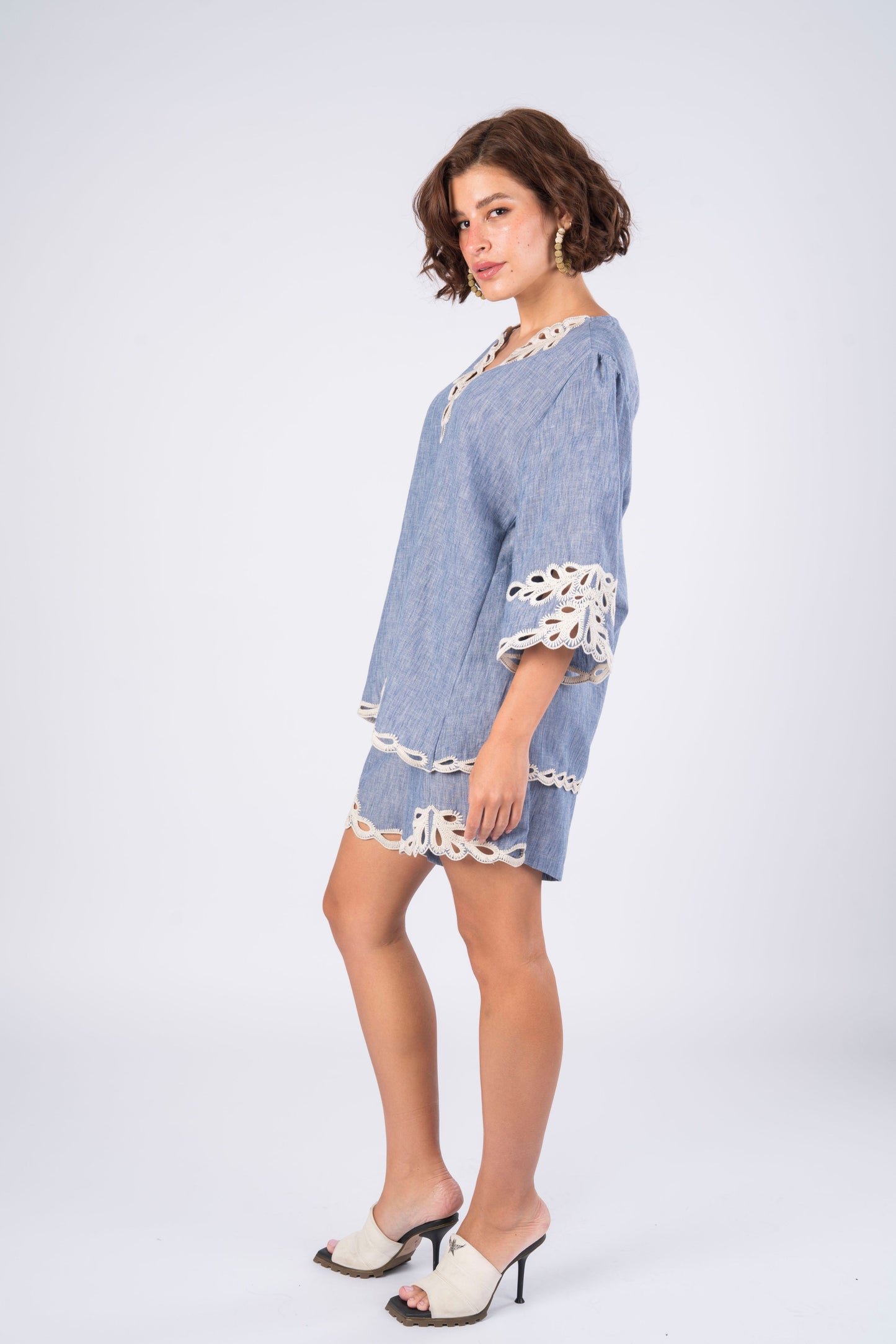 blue short set