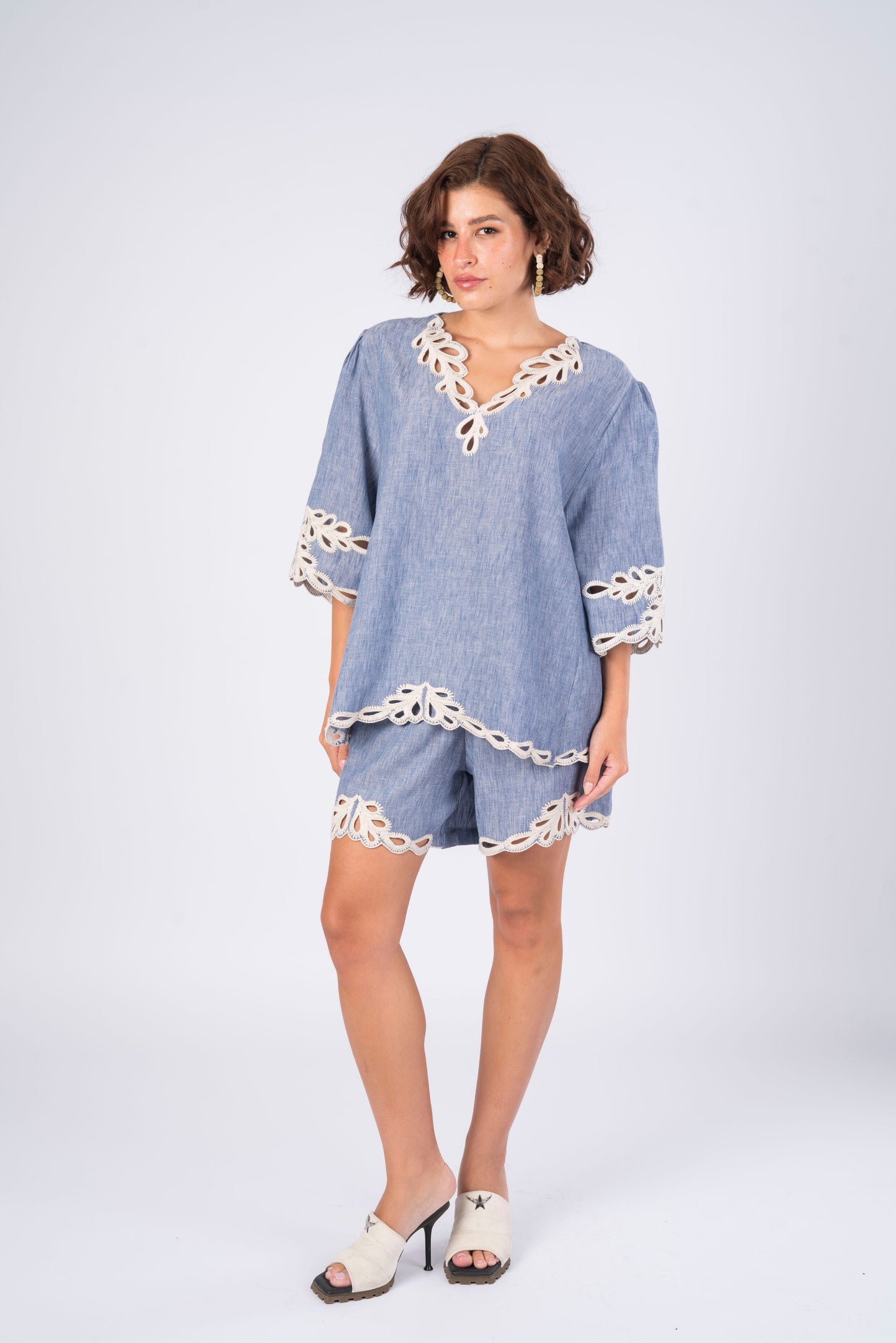 blue short set
