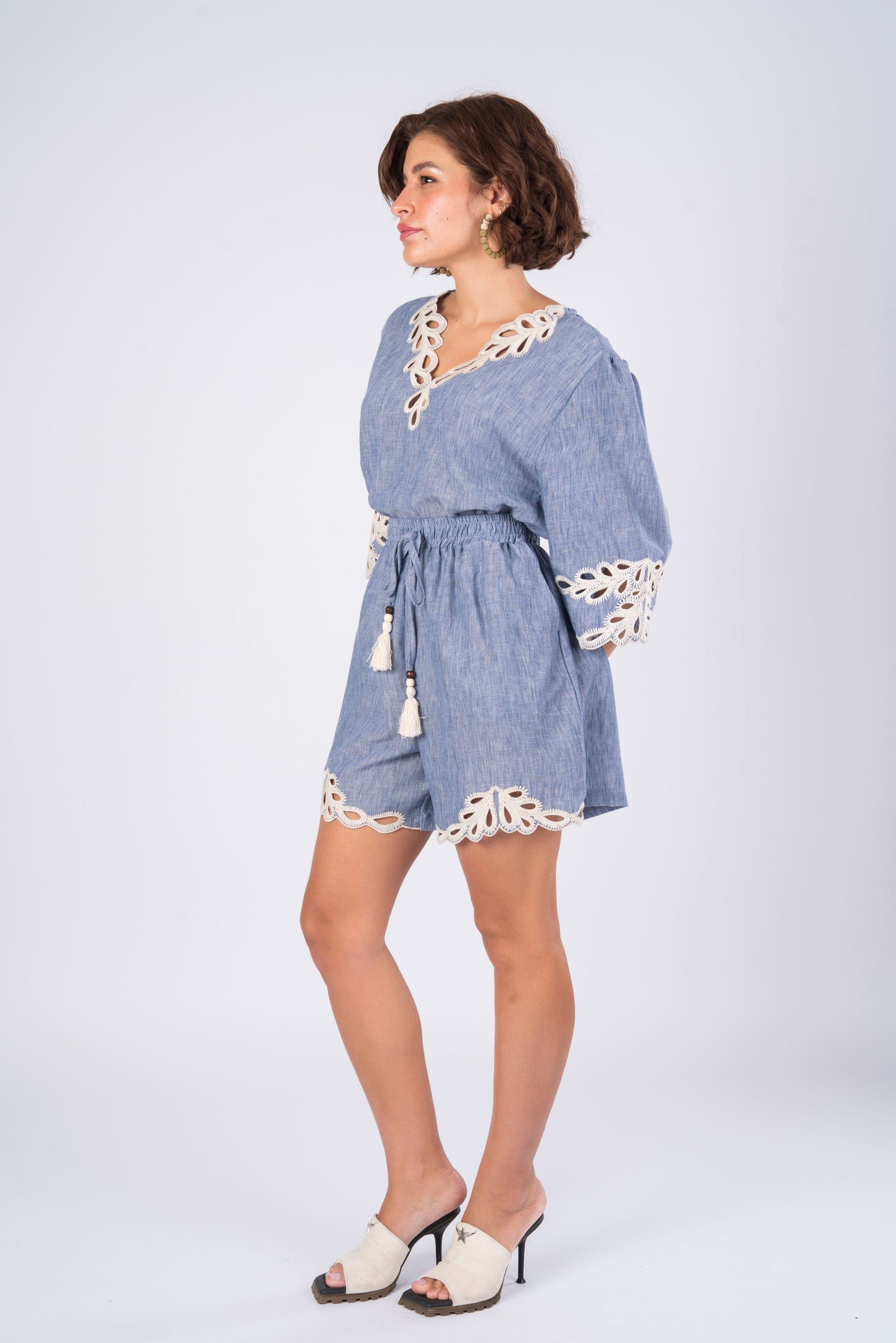 blue short set