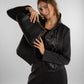 Black Cropped Jacket with Side Stitch Detailing