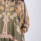 olive green floral-print shirt