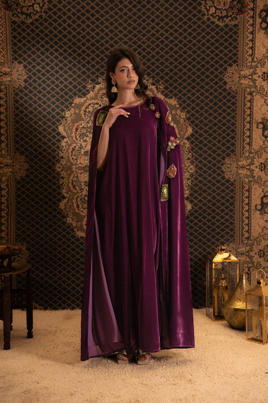 Purple Velvet Kaftan