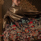 Golden Metallic Kaftan with Floral Embroidered