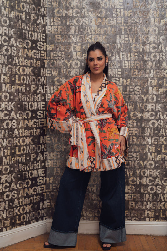 striking orange kimono