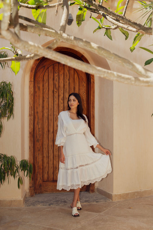 Lvory Lace V-Neck Dress.