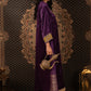 Purple Velvet Kaftan with Gold Details