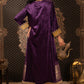 Purple Velvet Kaftan with Gold Details