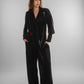 Black Velvet Wide-Leg Pants