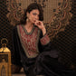 Elegant Black Kaftan with Red Embroidery
