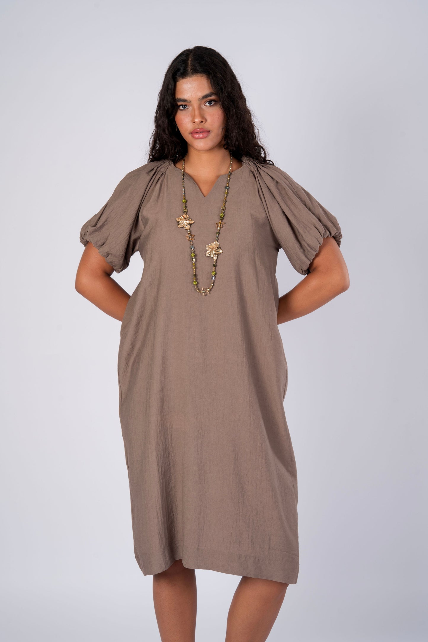 short brown dress