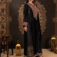 Elegant Black Kaftan with Red Embroidery