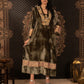 Elegant olive Kaftan with Gold Embroidery