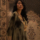 Elegant olive Kaftan with Gold Embroidery