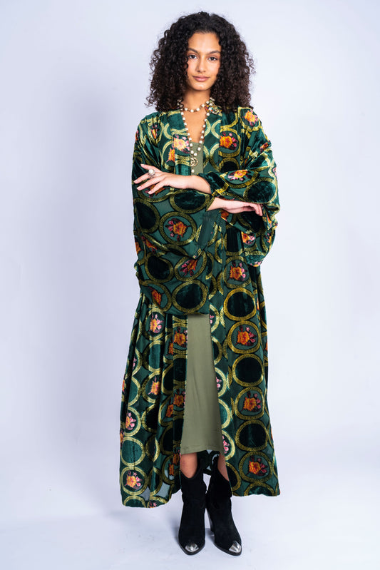 Velvet Kaftan Mixed With Colors