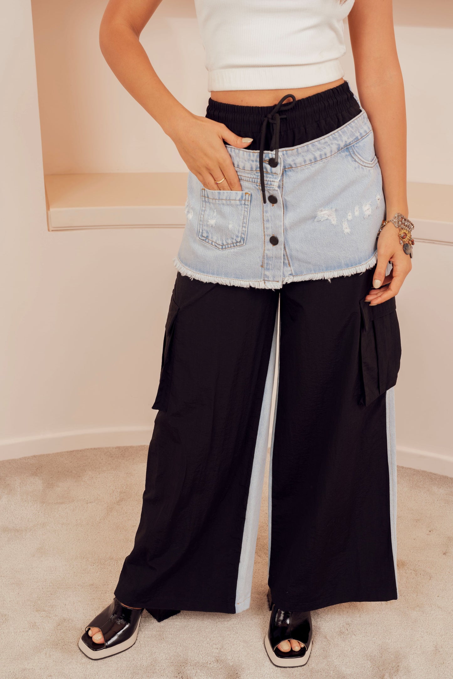 Black & Denim Pants